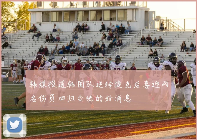 韩媒报道韩国队逆转捷克后喜迎两名伤员回归合练的好消息